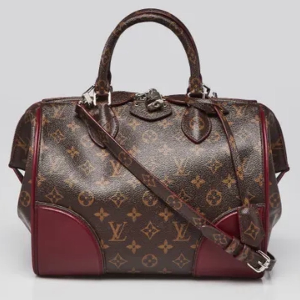Louis Vuitton Monogram Shine Canvas Doc PM Bag - Burgundy - Crossbody - EUC